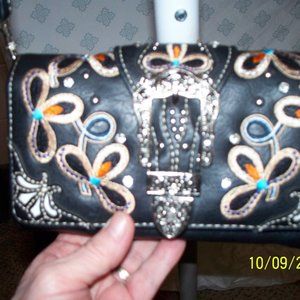 wristlet wallet black with sparkles!!!!